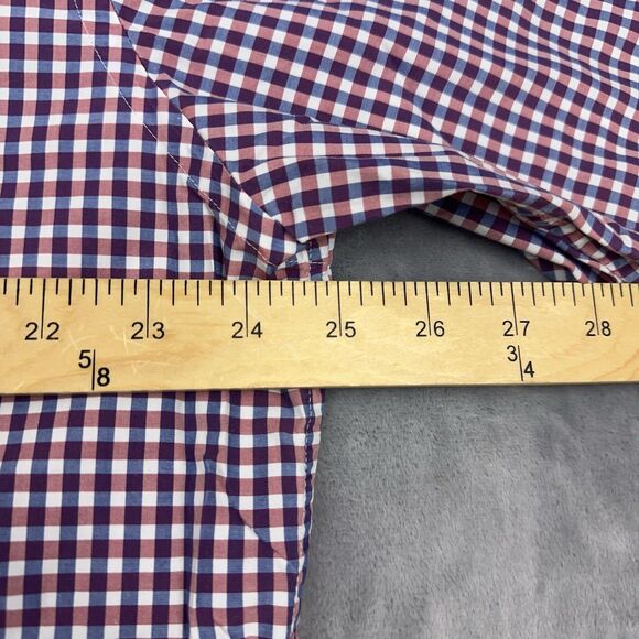 UNTUCKit Mens Size Xl Shirt Red White Blue Gingham Plaid Long Sleeve Button Up - Picture 8 of 9